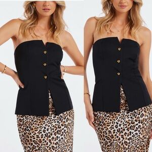 NEW NWT Bishop + Young Payton Black Strapless Top